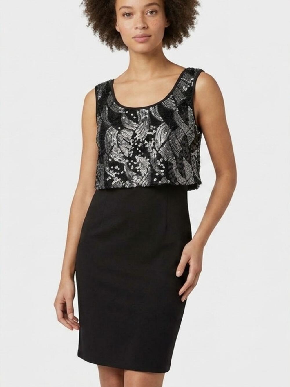 NWT Rare London Black Bodycon Knee Length Lined Dress Women Size 8